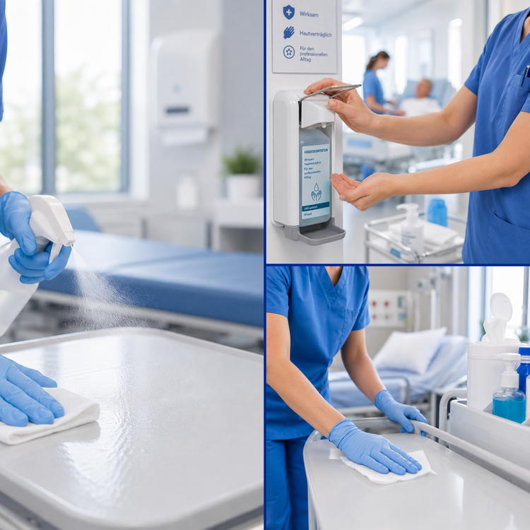 Desinfektion für Pflege, Klinik und Praxis: Hände-, Flächen- und Wischdesinfektion bei armedion