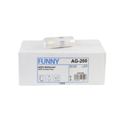 FUNNY HDPE Müllbeutel 18 l, 450 x 520 mm, natur | armedion