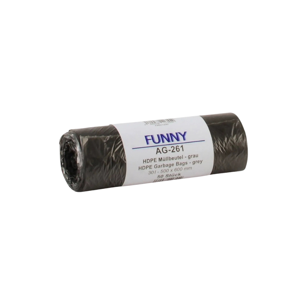 FUNNY HDPE Müllbeutel 30 l, 500 x 600 mm, grau | armedion