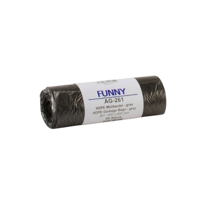 FUNNY HDPE Müllbeutel 30 l, 500 x 600 mm, grau | armedion