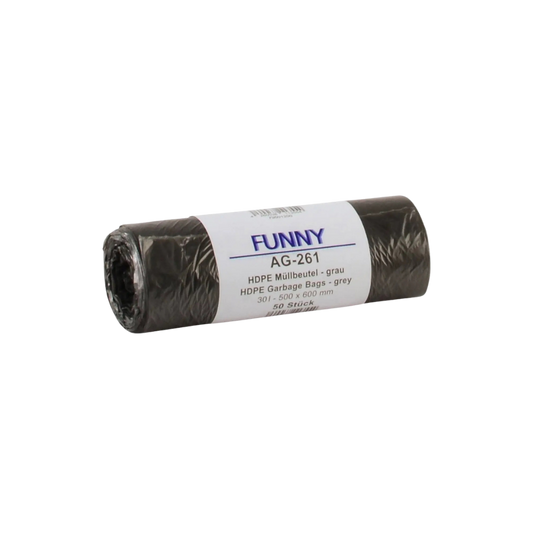 FUNNY HDPE Müllbeutel 30 l, 500 x 600 mm, grau | armedion