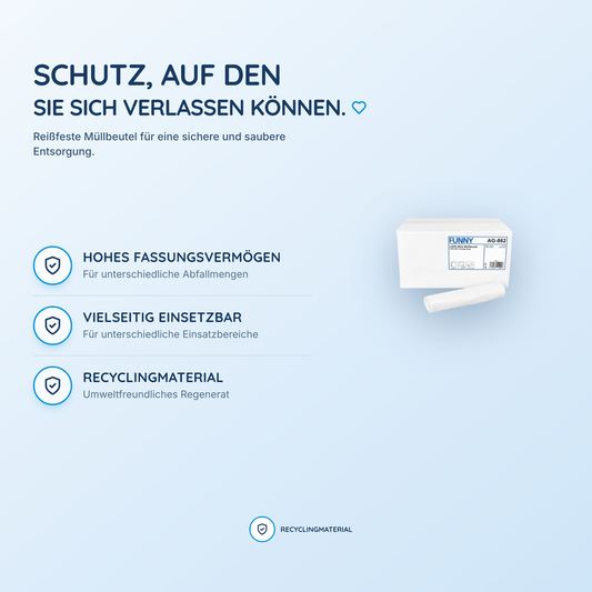 FUNNY LDPE-Regenerat Müllbeutel, weiß extra, ca. 30 l, 500 x 600 mm