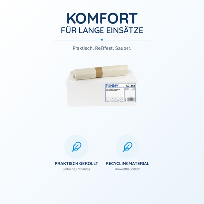 FUNNY LDPE-Regenerat Müllbeutel extra, weiß, 90 l, 630 x 850 mm