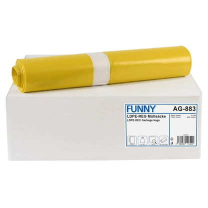 FUNNY LDPE-Regenerat Müllsäcke Typ 60, gelb | armedion