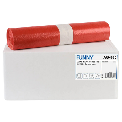 FUNNY LDPE-Regenerat Müllsäcke Typ 60, rot | armedion