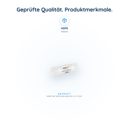 SEMYtop HDPE Müllbeutel, extra, mit Tragegriff, weiß