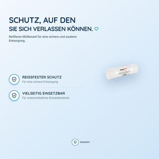 SEMYtop HDPE Müllbeutel, extra, mit Tragegriff, weiß