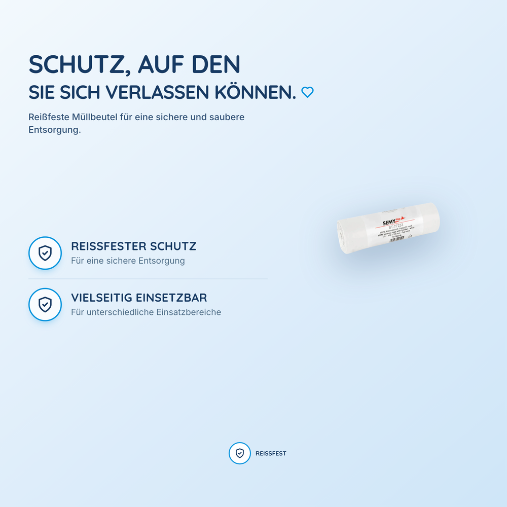 SEMYtop HDPE Müllbeutel, extra, mit Tragegriff, weiß