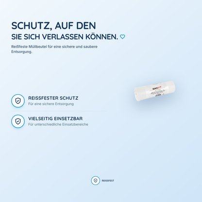SEMYtop HDPE Müllbeutel, extra, mit Tragegriff, weiß